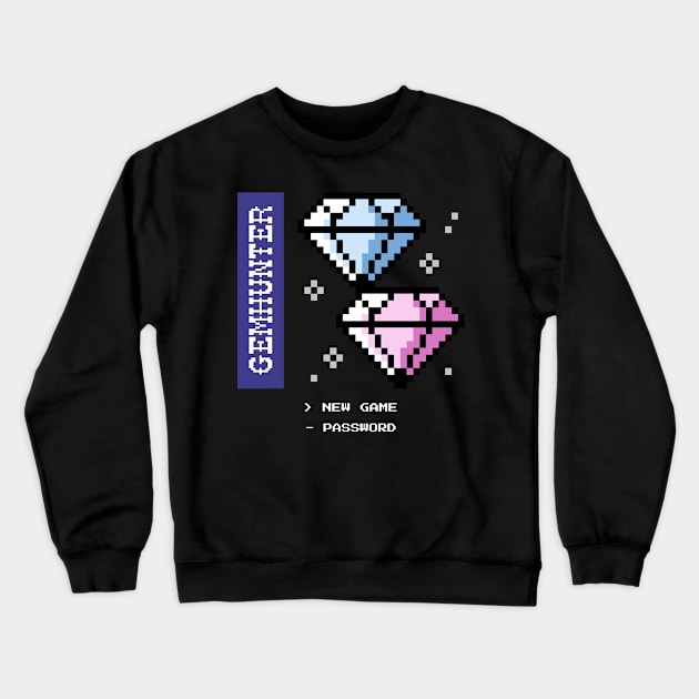 Retro Gemhunter 8 bit video game Crewneck Sweatshirt by keeplooping